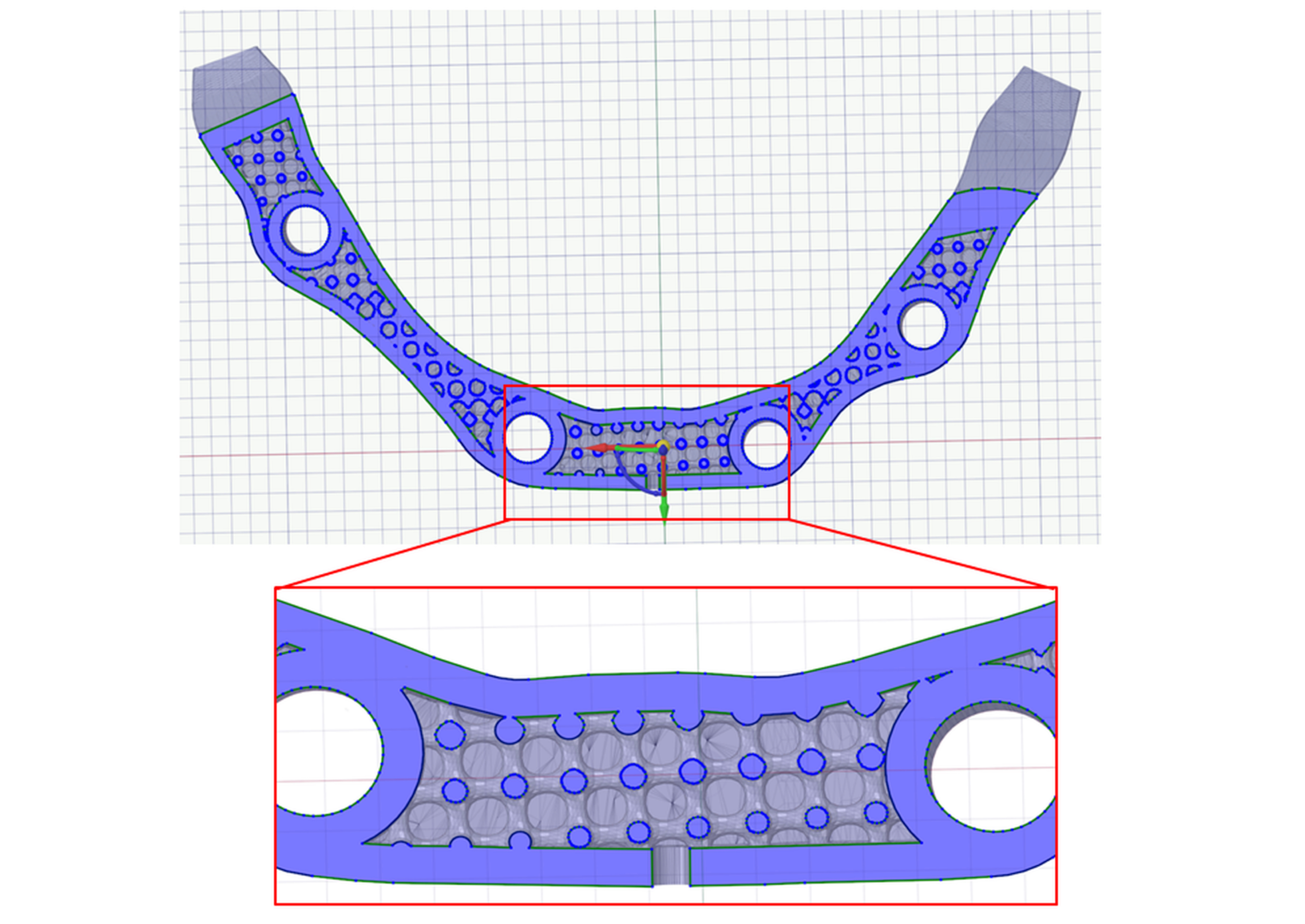 Fig. 2: Implant bar model with internal lattice pattern. (Image courtesy of © ADEISS)
